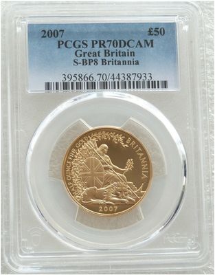 2007 Britannia £50 Gold Proof 1/2oz Coin PCGS PR70 DCAM 2007 Britannia £50 Gold Proof 1/2oz Coin PCGS PR70 DCAM
