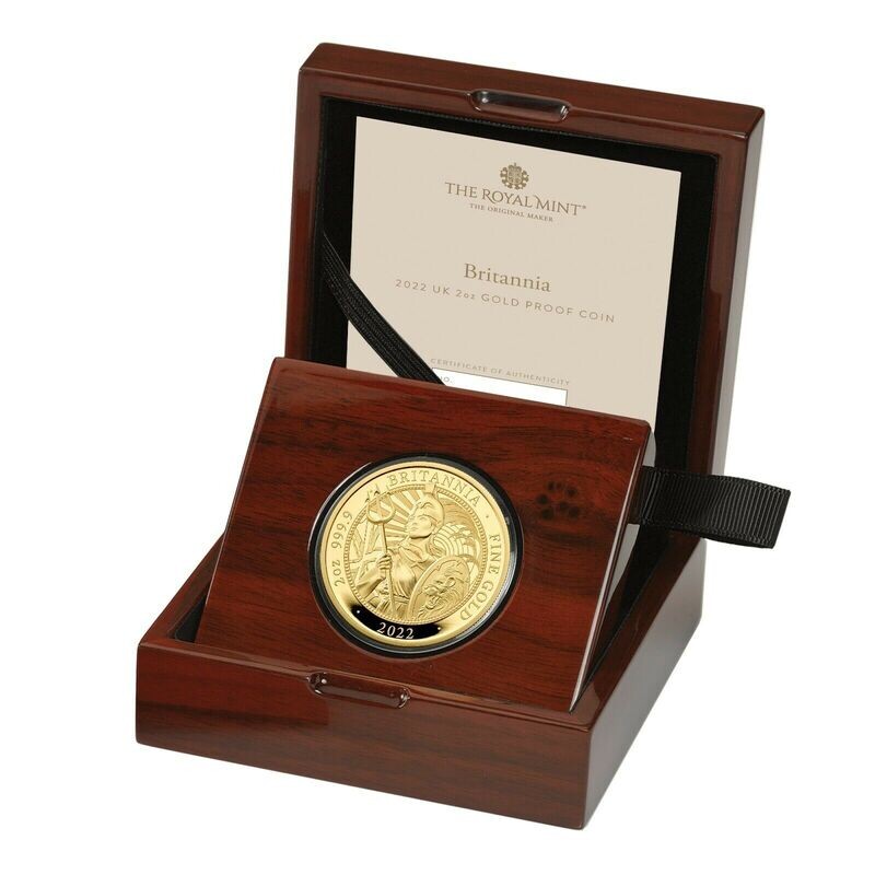 2022 Britannia £200 Gold Proof 2oz Coin Box Coa - Mintage 100 2022 Britannia £200 Gold Proof 2oz Coin Box Coa - Mintage 100