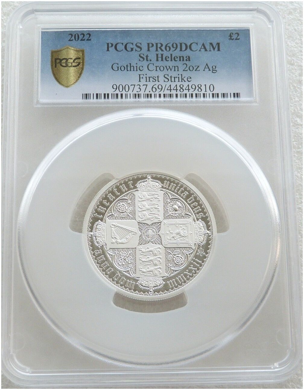 2022 Saint Helena Gothic Crown £2 Silver Proof 2oz Coin PCGS PR69 DCAM First Strike 2022 Saint Helena Gothic Crown £2 Silver Proof 2oz Coin PCGS PR69 DCAM First Strike