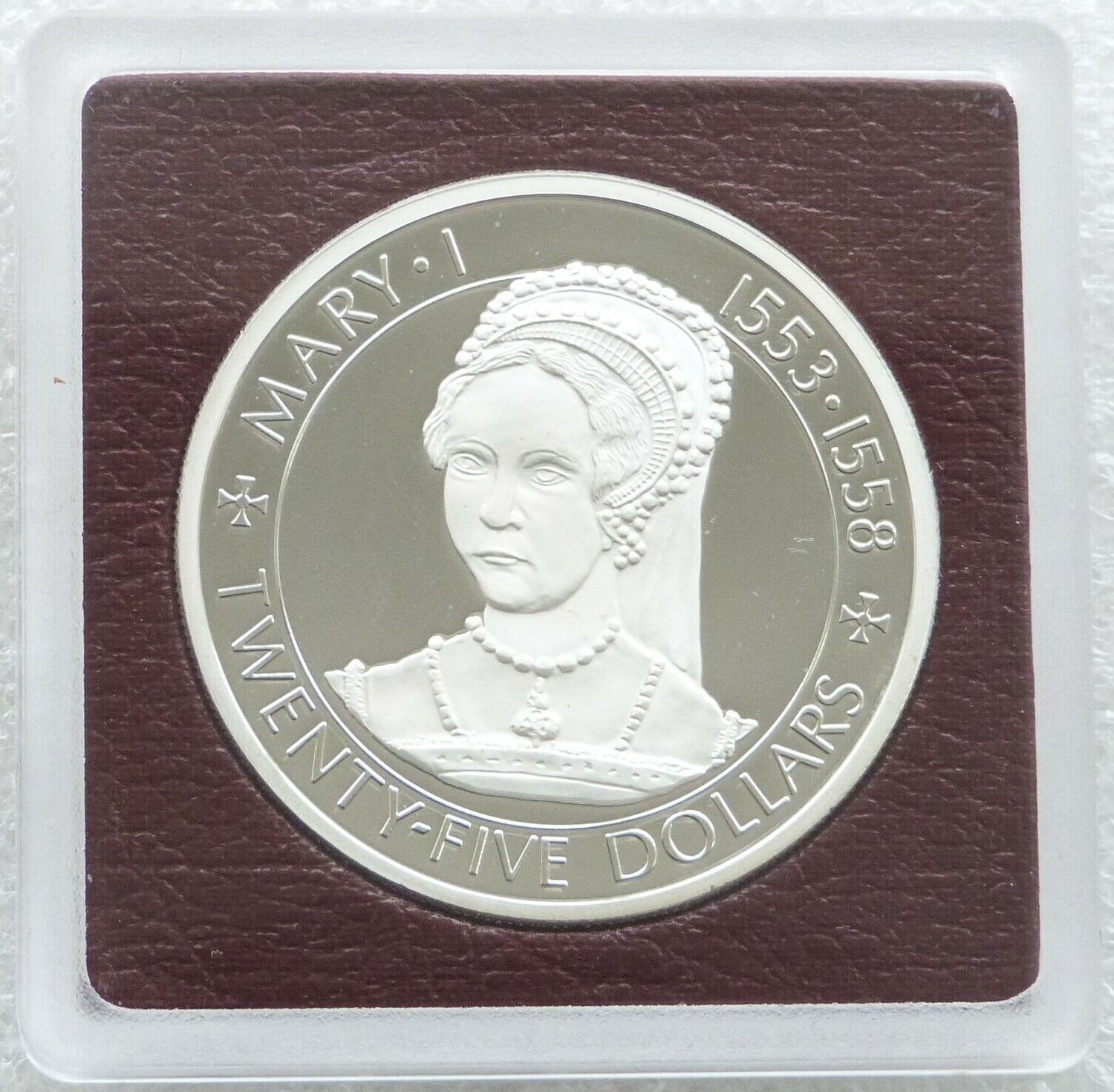 1977 Cayman Islands Silver Jubilee Mary I $25 Silver Proof Coin 1977 Cayman Islands Silver Jubilee Mary I $25 Silver Proof Coin
