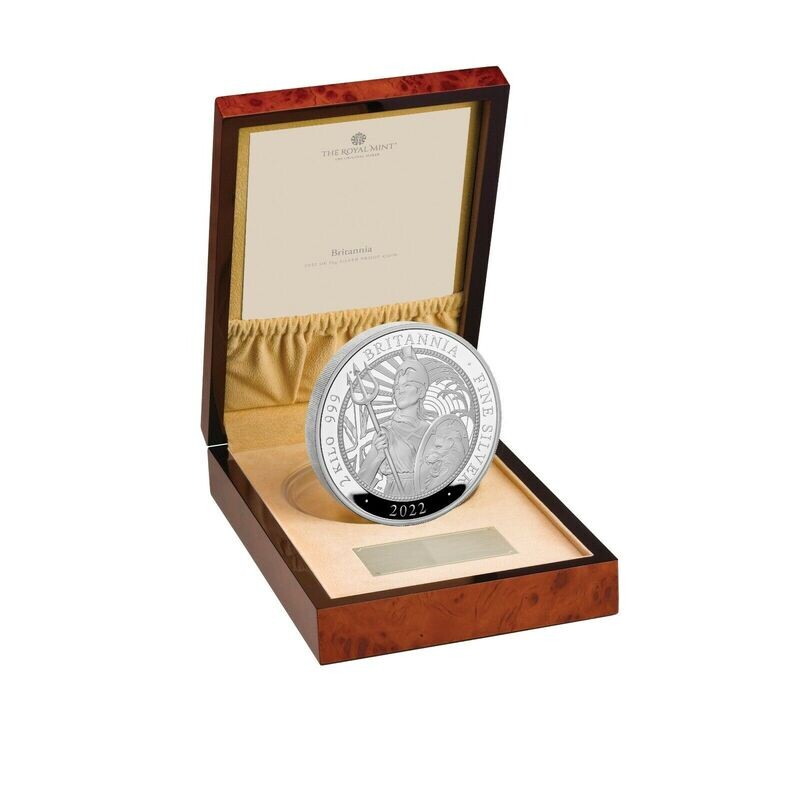 2022 Britannia £1000 Silver Proof 2 Kilo Coin Box Coa 2022 Britannia £1000 Silver Proof 2 Kilo Coin Box Coa