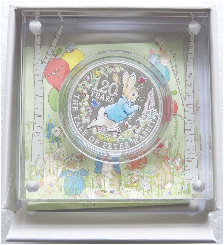 2022 Peter Rabbit £2 Silver Proof 1oz Coin Box Coa 2022 Peter Rabbit £2 Silver Proof 1oz Coin Box Coa