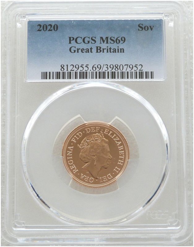 2020 St George and the Dragon Full Sovereign Gold Coin PCGS MS69