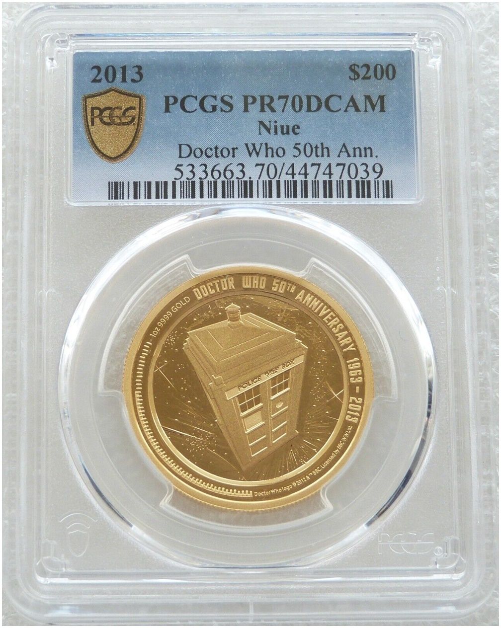 2013 Niue Doctor Who $200 Gold Proof 1oz Coin PCGS PR70 DCAM - Pop 1