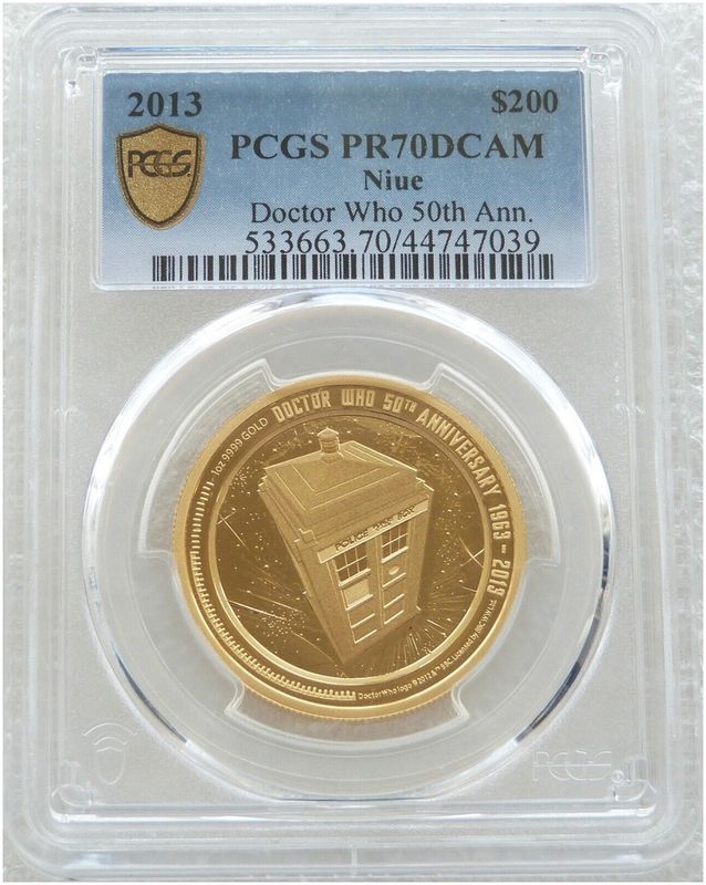 2013 Niue Doctor Who $200 Gold Proof 1oz Coin PCGS PR70 DCAM - Pop 1