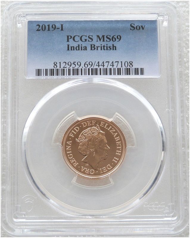 2019-I India Mint Mark Full Sovereign Gold Coin PCGS MS69 2019-I India Mint Mark Full Sovereign Gold Coin PCGS MS69