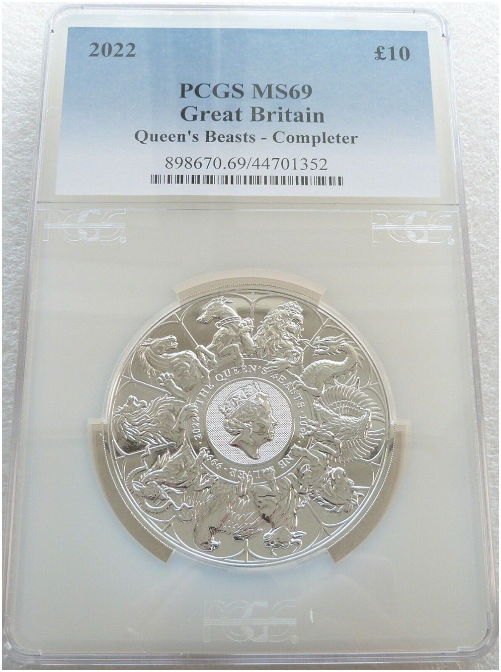 2022 Queen's Beasts Completer £10 Silver 10oz Coin PCGS MS69 First Strike - Last Coin 2022 Queen's Beasts Completer £10 Silver 10oz Coin PCGS MS69 First Strike - Last Coin
