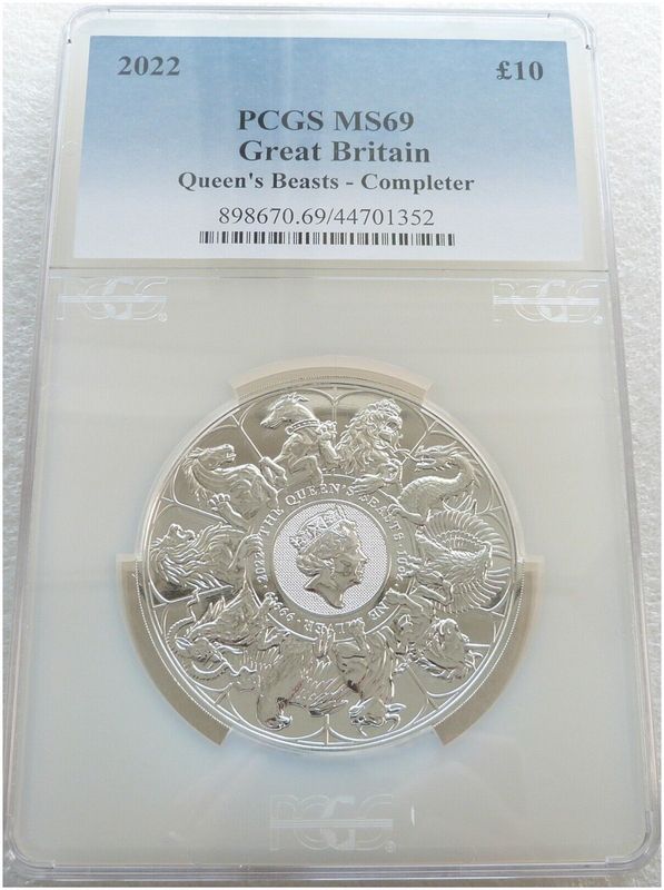 2022 Queen's Beasts Completer £10 Silver 10oz Coin PCGS MS69 First Strike - Last Coin 2022 Queen's Beasts Completer £10 Silver 10oz Coin PCGS MS69 First Strike - Last Coin