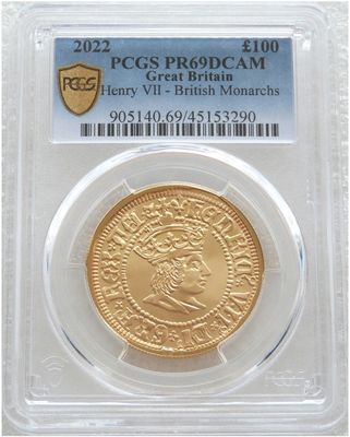 2022 British Monarchs King Henry VII £100 Gold Proof 1oz Coin PCGS PR69 DCAM
