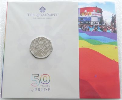 2022 Pride 50th Anniversary 50p Brilliant Uncirculated Coin Pack Sealed