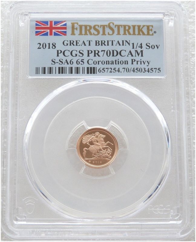 2018 Sapphire Coronation Quarter Sovereign Gold Proof Coin PCGS PR70 DCAM First Strike