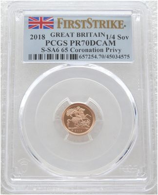 2018 Sapphire Coronation Quarter Sovereign Gold Proof Coin PCGS PR70 DCAM First Strike