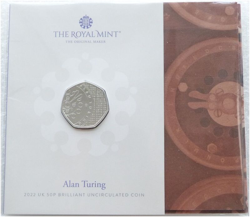 2022 Alan Turing 50p Brilliant Uncirculated Coin Pack Sealed