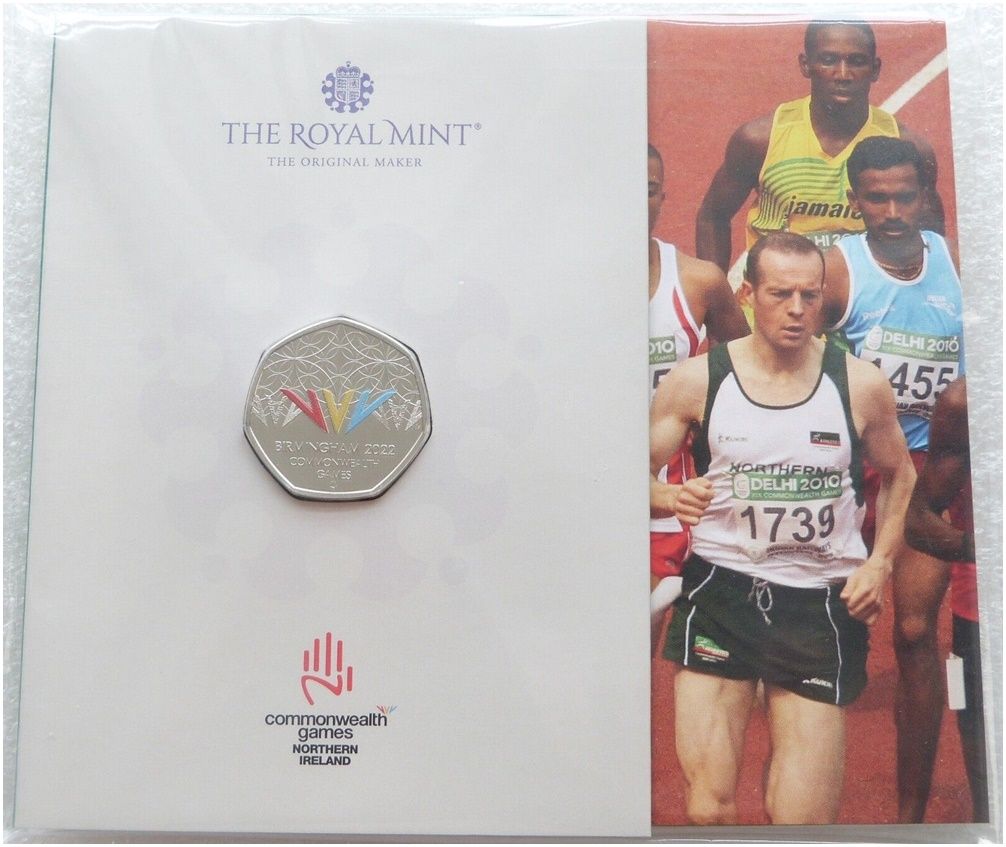 2022 Commonwealth Games Northern Ireland Colour 50p Brilliant Uncirculated Coin Pack Sealed