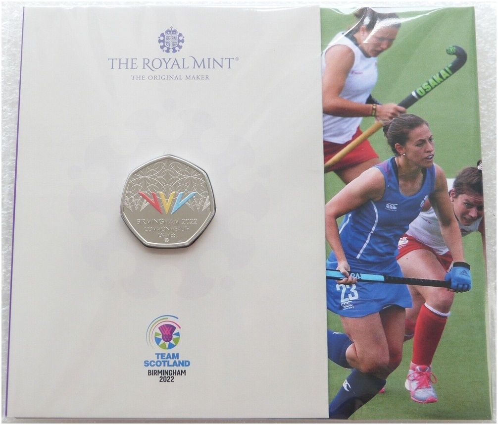 2022 Commonwealth Games Scotland Colour 50p Brilliant Uncirculated Coin Pack Sealed