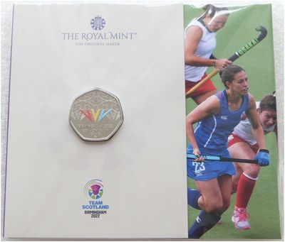 2022 Commonwealth Games Scotland Colour 50p Brilliant Uncirculated Coin Pack Sealed
