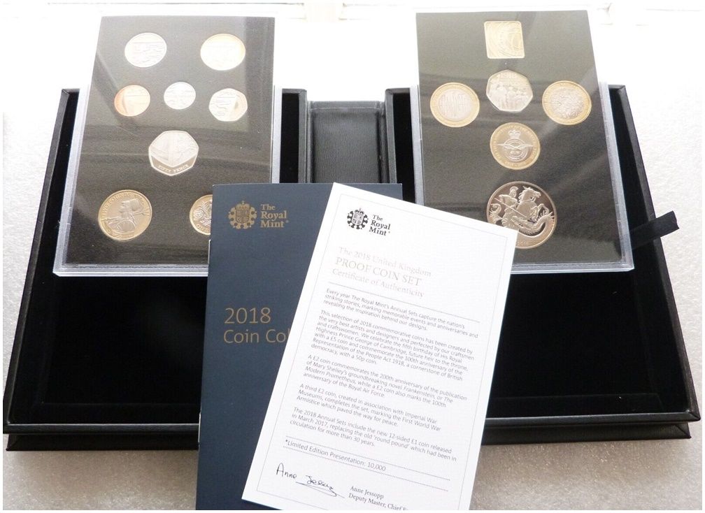 2018 Royal Mint Deluxe Collector Proof 13 Coin Set Box Coa 2018 Royal Mint Deluxe Collector Proof 13 Coin Set Box Coa