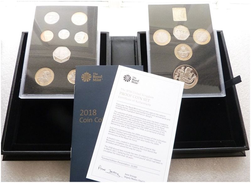 2018 Royal Mint Deluxe Collector Proof 13 Coin Set Box Coa 2018 Royal Mint Deluxe Collector Proof 13 Coin Set Box Coa