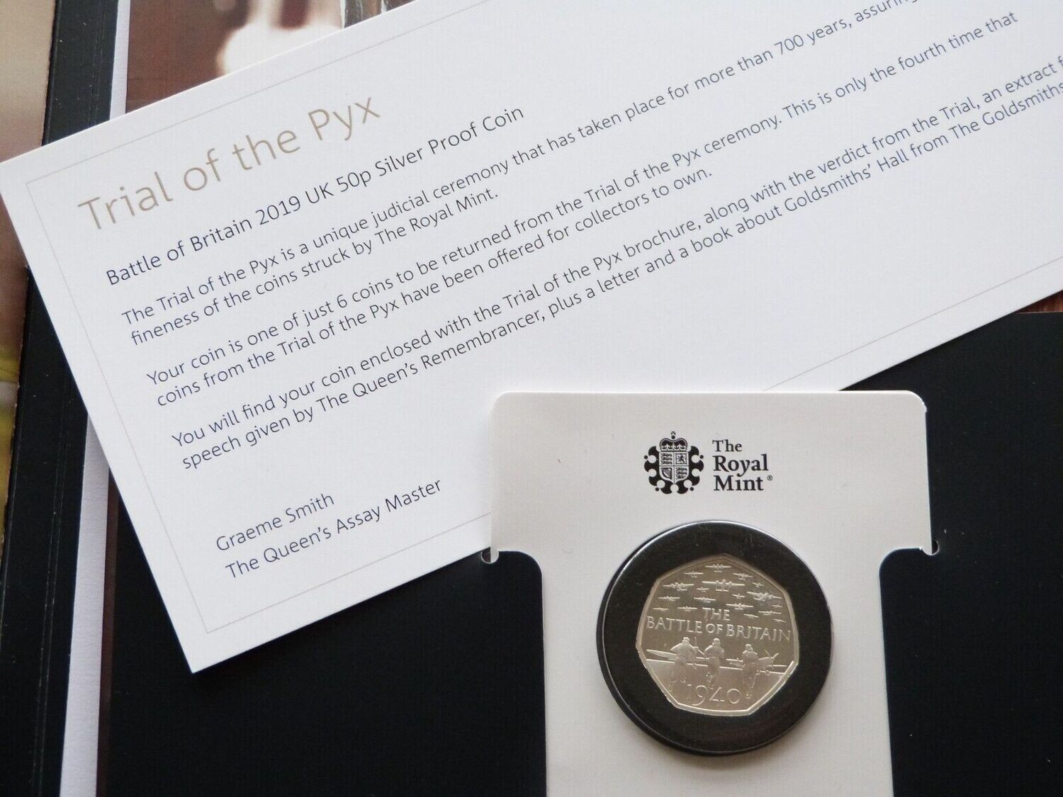 2019 Trial of the Pyx Battle of Britain 50p Silver Proof Coin 2019 Trial of the Pyx Battle of Britain 50p Silver Proof Coin