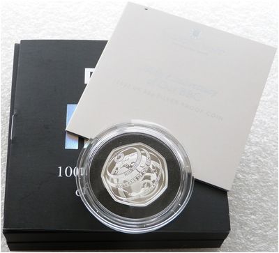 2022 BBC 100th Anniversary 50p Silver Proof Coin Box Coa