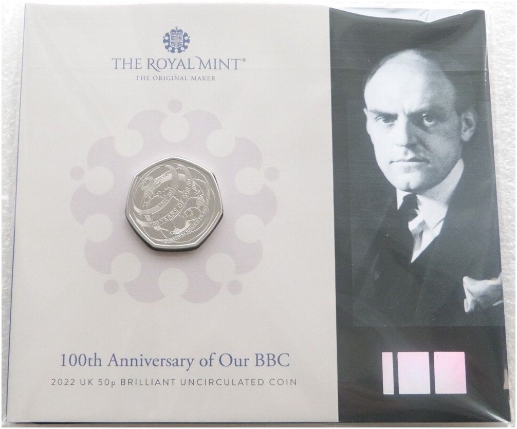 2022 BBC 100th Anniversary 50p Brilliant Uncirculated Coin Pack Sealed