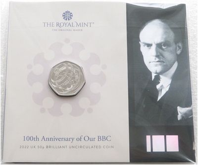 2022 BBC 100th Anniversary 50p Brilliant Uncirculated Coin Pack Sealed