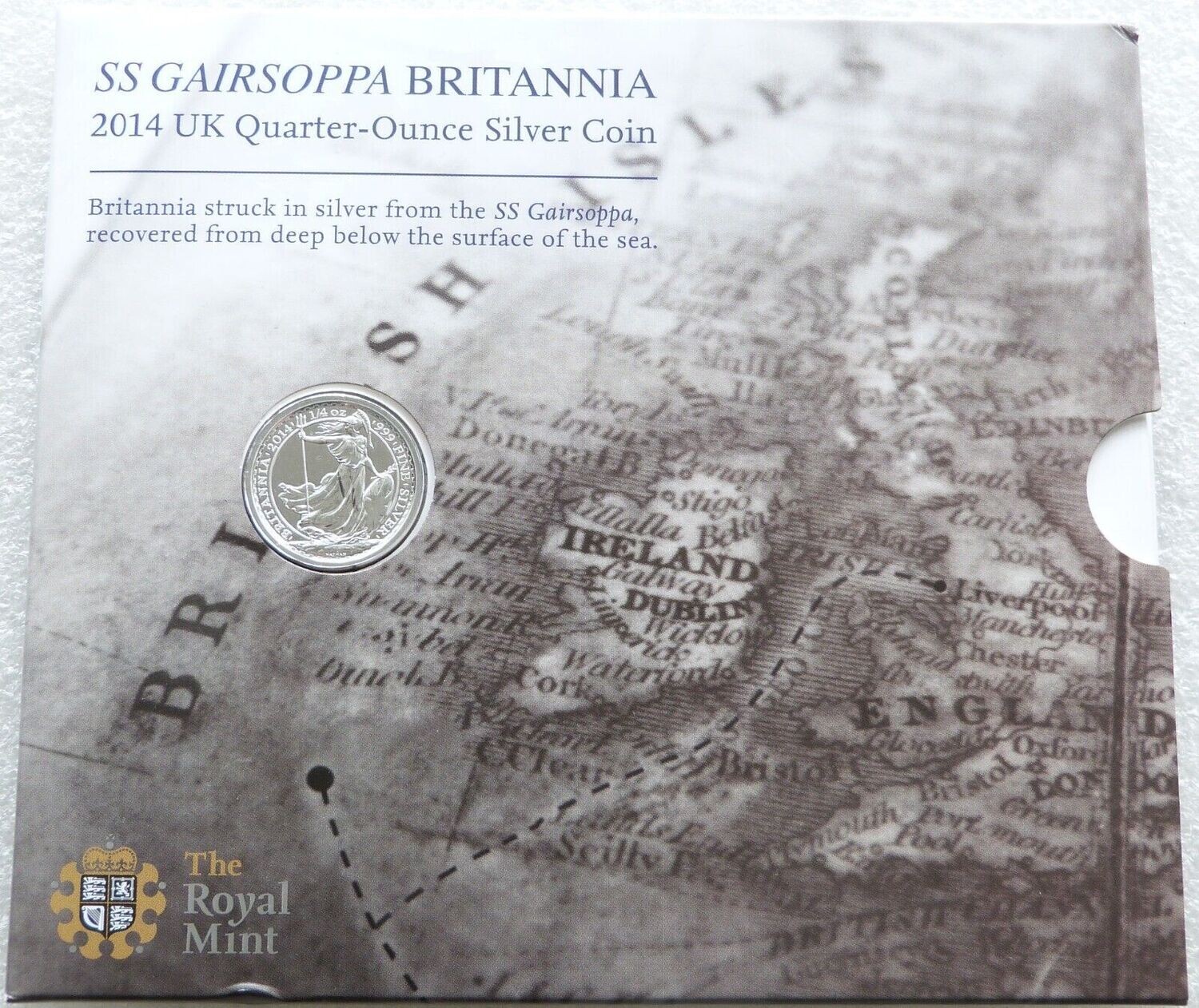 2014 Shipwreck S.S. Gairsoppa Britannia 50p Silver Bullion 1/4oz Coin Pack