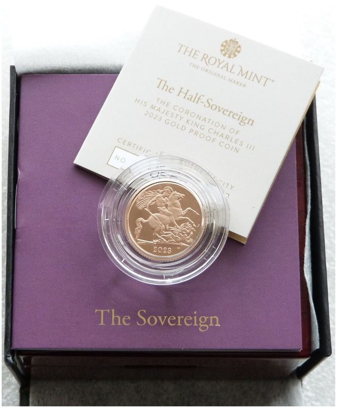 2023 King Charles III Coronation Half Sovereign Gold Proof Coin Box Coa 2023 King Charles III Coronation Half Sovereign Gold Proof Coin Box Coa