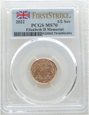 2022 Memorial Half Sovereign Gold Coin PCGS MS70 First Strike