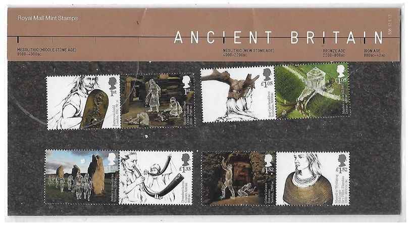 2017 Royal Mail Ancient Britain 8 Stamp Presentation Pack 2017 Royal Mail Ancient Britain 8 Stamp Presentation Pack