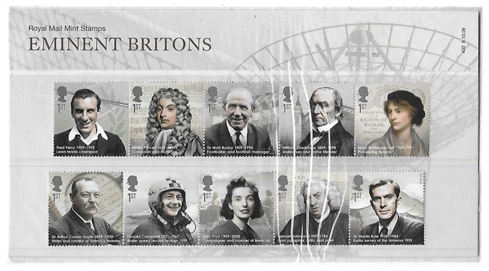 2009 Royal Mail Eminent Britons 10 Stamp Presentation Pack 2009 Royal Mail Eminent Britons 10 Stamp Presentation Pack