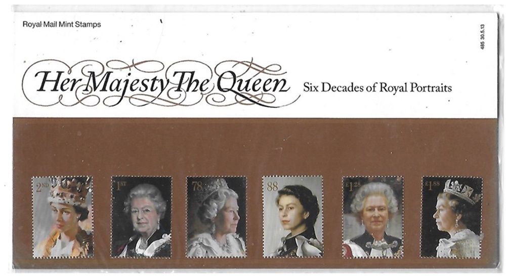 2013 Royal Mail Queen Elizabeth II Six Decades of Royal Portraits 6 Stamp Presentation Pack 2013 Royal Mail Queen Elizabeth II Six Decades of Royal Portraits 6 Stamp Presentation Pack