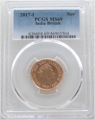 2017-I India Mint Mark Full Sovereign Gold Coin PCGS MS69
