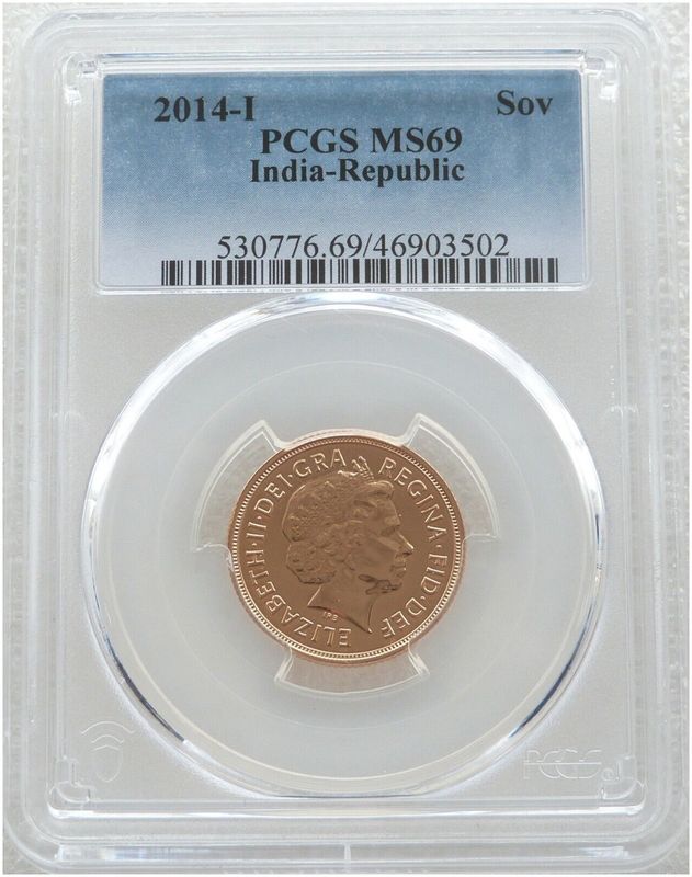 2014-I India Mint Mark Full Sovereign Gold Coin PCGS MS69 2014-I India Mint Mark Full Sovereign Gold Coin PCGS MS69
