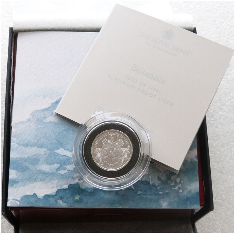 2023 Britannia £25 Platinum Proof 1/4oz Coin Box Coa 2023 Britannia £25 Platinum Proof 1/4oz Coin Box Coa