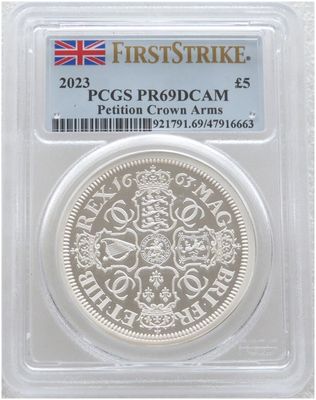 2023 Great Engravers Petition Crown £5 Silver Proof 2oz Coin PCGS PR69 DCAM First Strike 2023 Great Engravers Petition Crown £5 Silver Proof 2oz Coin PCGS PR69 DCAM First Strike