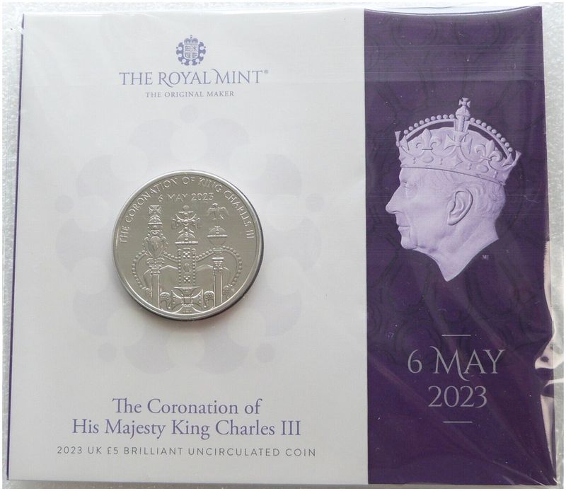 2023 King Charles III Coronation £5 Brilliant Uncirculated Coin Pack Sealed