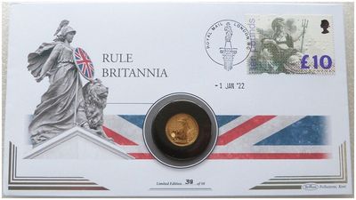 2022 Britannia £25 Gold 1/4oz Coin First Day Cover 2022 Britannia £25 Gold 1/4oz Coin First Day Cover