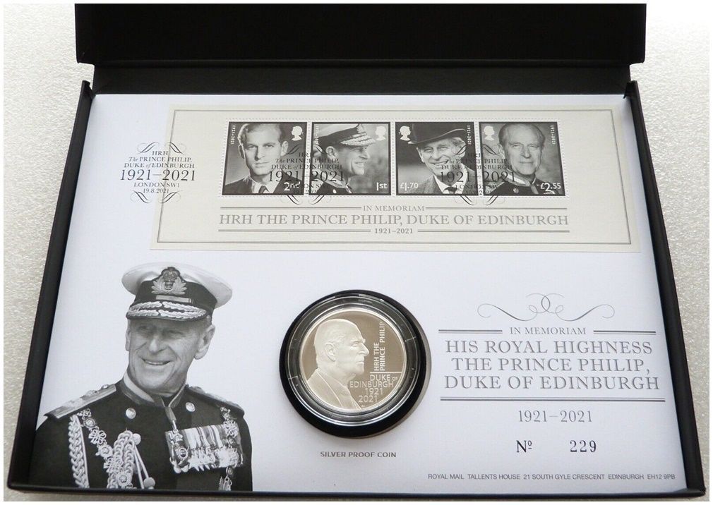 2021 Prince Philip Memorial £5 Silver Proof Coin First Day Cover 2021 Prince Philip Memorial £5 Silver Proof Coin First Day Cover
