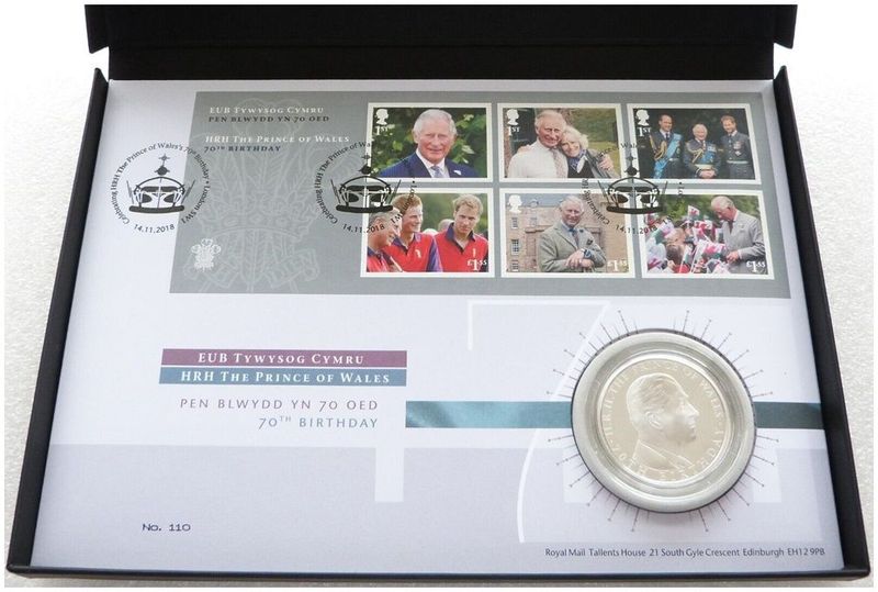 2018 Prince Charles of Wales £5 Silver Proof Coin First Day Cover 2018 Prince Charles of Wales £5 Silver Proof Coin First Day Cover