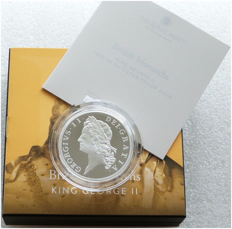 2023 British Monarchs King George II £2 Silver Proof 1oz Coin Box Coa 2023 British Monarchs King George II £2 Silver Proof 1oz Coin Box Coa