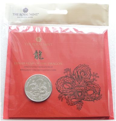 2024 British Lunar Dragon £5 Brilliant Uncirculated Coin Pack Sealed