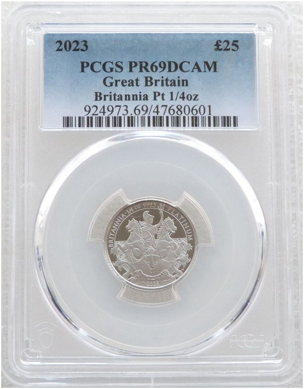 2023 Britannia £25 Platinum Proof 1/4oz Coin PCGS PR69 DCAM 2023 Britannia £25 Platinum Proof 1/4oz Coin PCGS PR69 DCAM