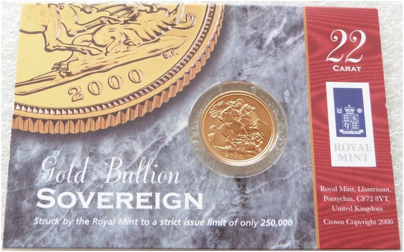 2000 St George and the Dragon Full Sovereign Gold Coin Mint Card 2000 St George and the Dragon Full Sovereign Gold Coin Mint Card