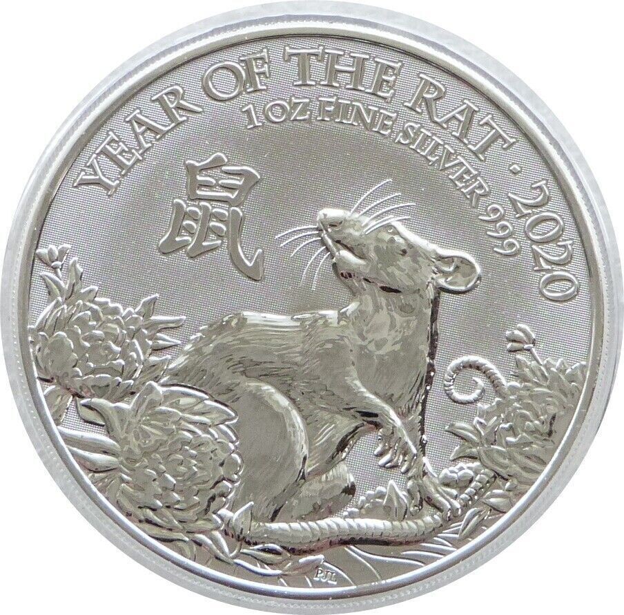 2020 British Lunar Rat £2 Silver 1oz Coin 2020 British Lunar Rat £2 Silver 1oz Coin