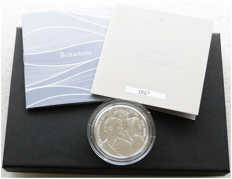 2022 Britannia £2 Silver 1oz Coin Box Coa 2022 Britannia £2 Silver 1oz Coin Box Coa