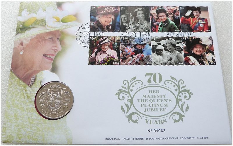2022 Platinum Jubilee £5 Brilliant Uncirculated Coin First Day Cover 2022 Platinum Jubilee £5 Brilliant Uncirculated Coin First Day Cover