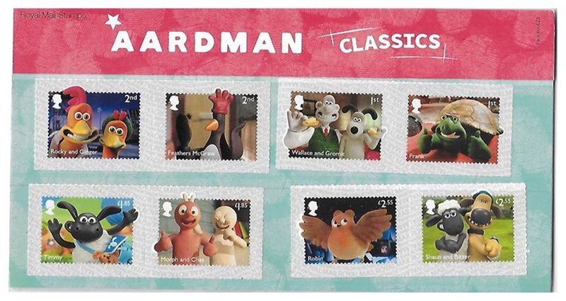 2022 Royal Mail Aardman Classics 12 Stamp Presentation Pack and Mini Sheet 2022 Royal Mail Aardman Classics 12 Stamp Presentation Pack and Mini Sheet