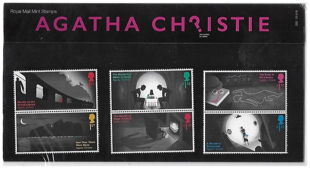2016 Royal Mail Agatha Christie 6 Stamp Presentation Pack 2016 Royal Mail Agatha Christie 6 Stamp Presentation Pack