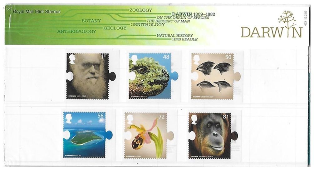 2009 Royal Mail Charles Darwin 10 Stamp Presentation Pack and Mini Sheet 2009 Royal Mail Charles Darwin 10 Stamp Presentation Pack and Mini Sheet
